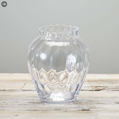 Fluted edge glass vase