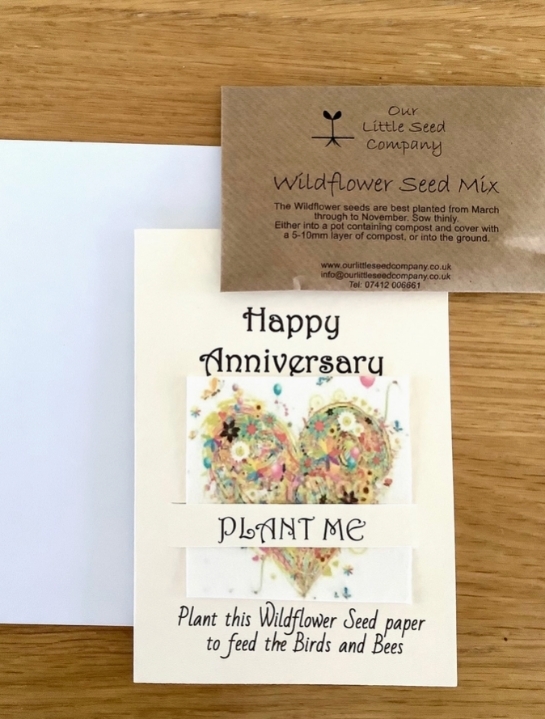 Seeded greetings card Happy Anniversary   Wild Heart