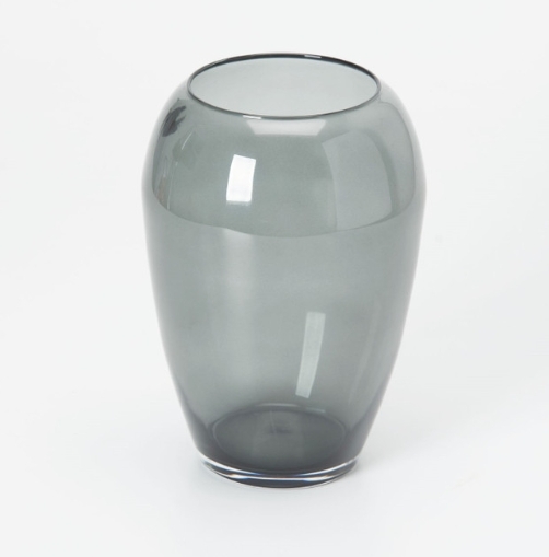 Charcoal glass vase
