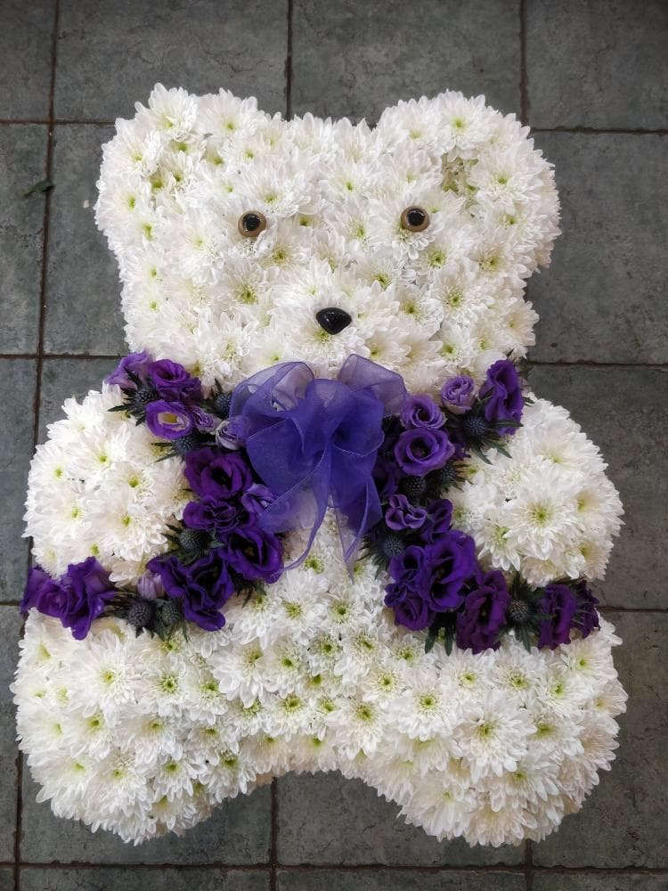 Bespoke bear floral tribute by Edith Wilmot Bristol funeral florist