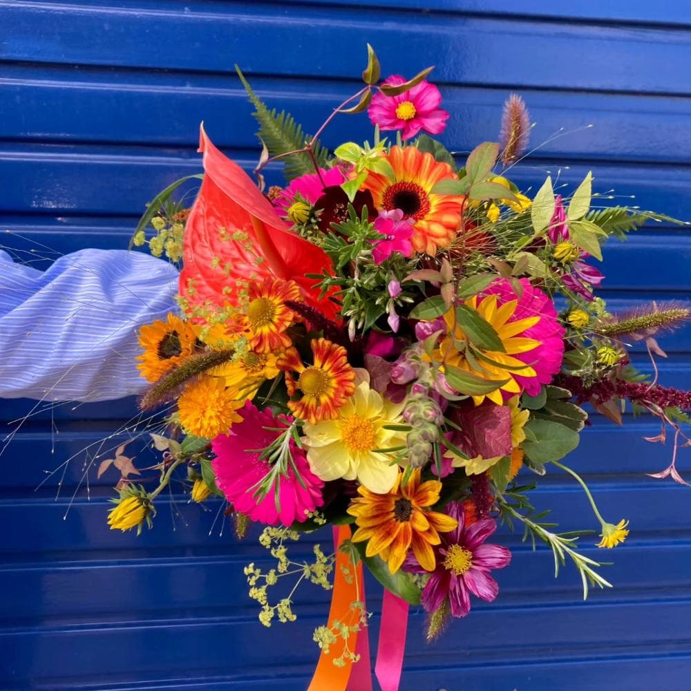 Colourful bespoke bridal bouquet — Edith Wilmot Bristol wedding florist