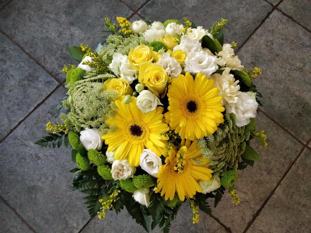 White And Yellow Compact Bouquet — Edith Wilmot, Bristol