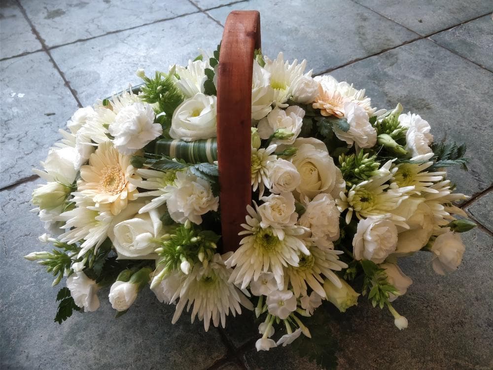 White Basket Arrangement — Edith Wilmot, Bristol