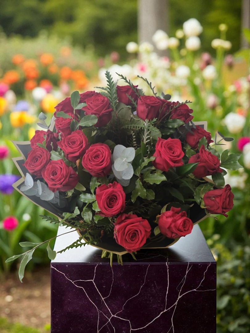 Endless Love – 24 Red Roses Hand Tied Bouquet