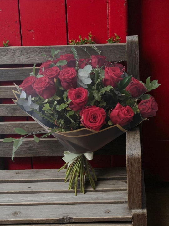 Endless Love – 24 Red Roses Hand Tied Bouquet