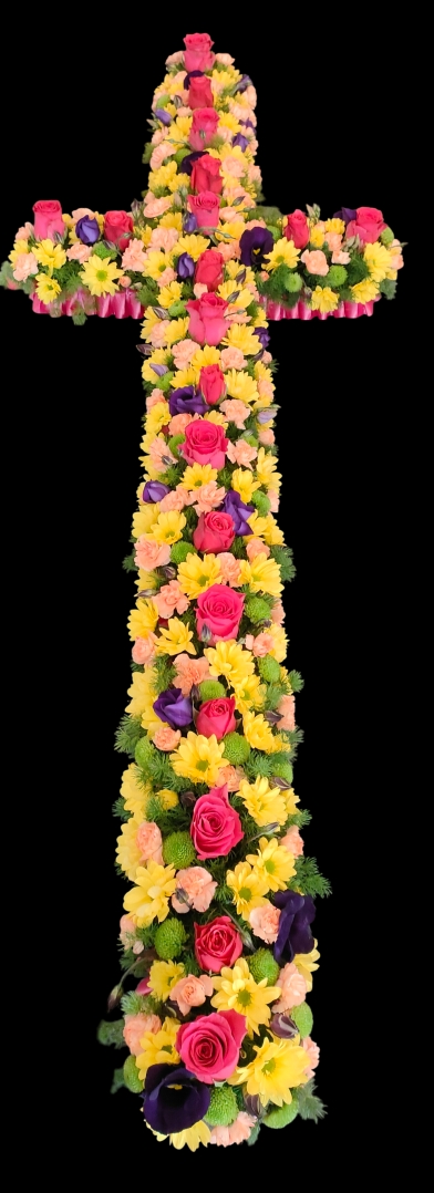 Colourful funeral cross