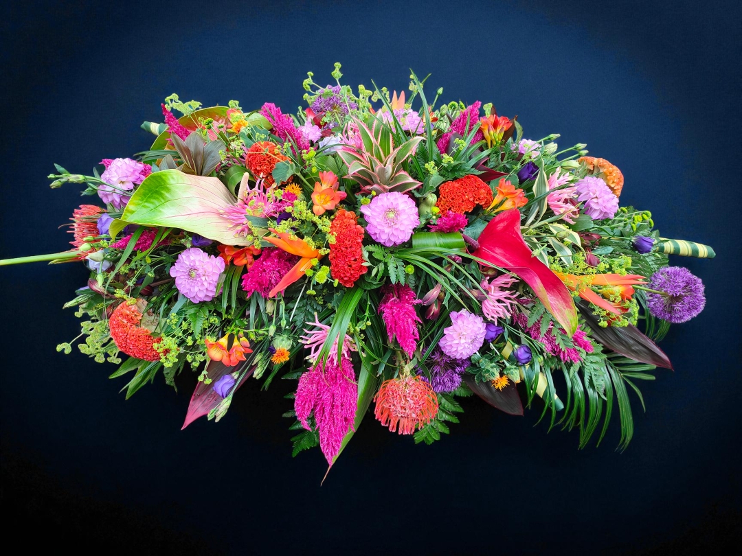 Island Tribute   Tropical Casket Spray