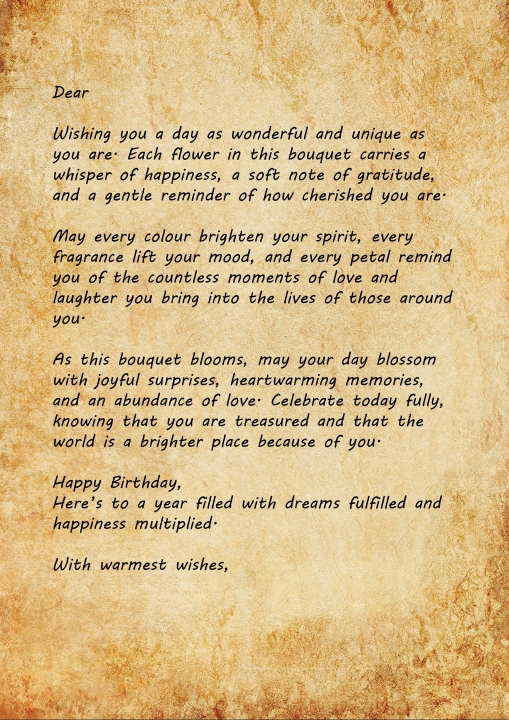 Garden of Joy   Birthday Flower Letter