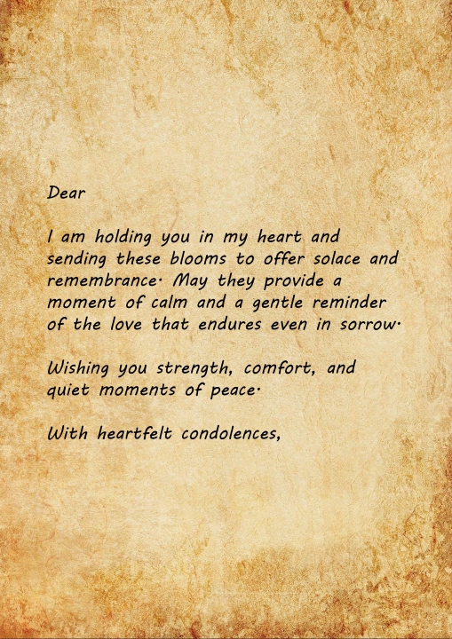Peaceful Reflections   Sympathy Flower Letter