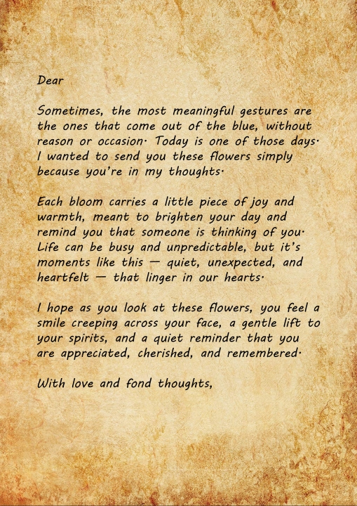 A Little Surprise   'Just Because' Flower Letter
