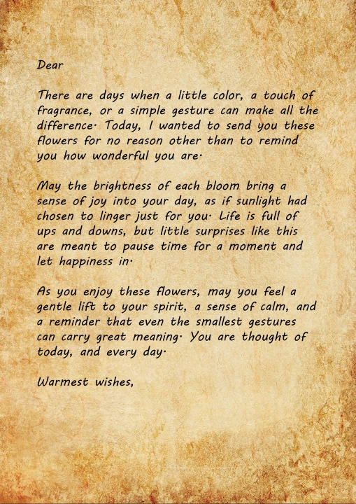 Sunshine in Bloom   'Just Because' Flower Letter