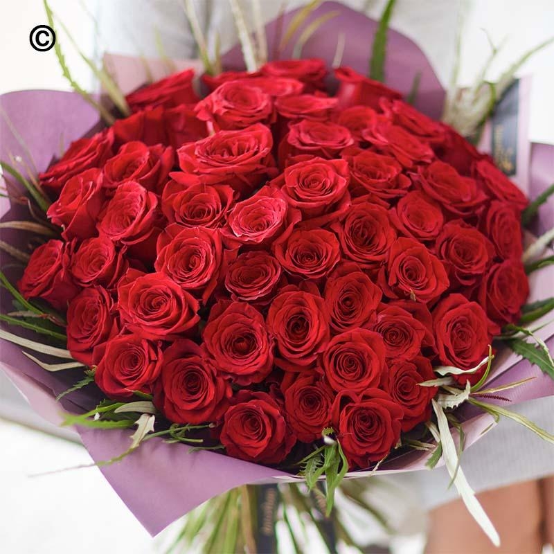 Valentines 50 Red Roses