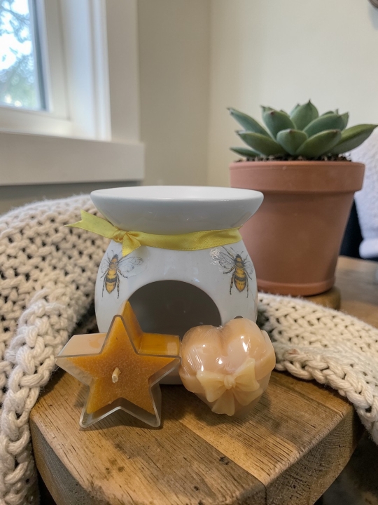 Hand decorated wax melt burner gift set