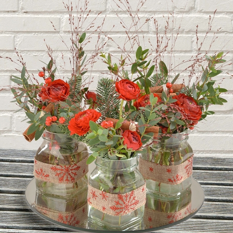 Festive trio jam jars