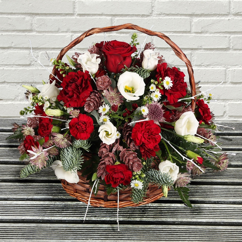 Winter Wishes Basket Arrangement
