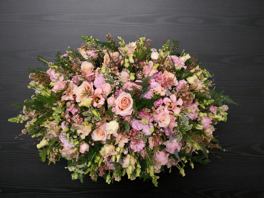 Blush Whisper Casket Spray