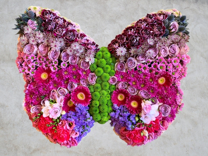 Butterfly funeral arrangement