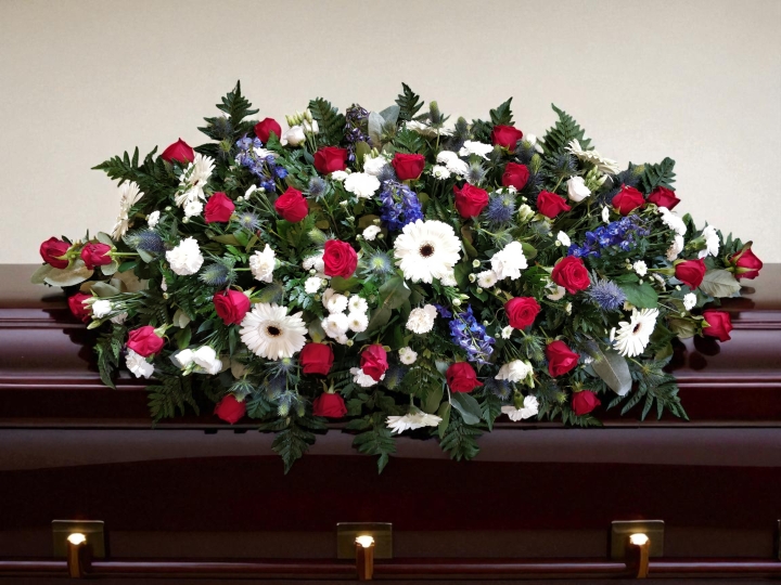 Crimson Grace Casket Spray