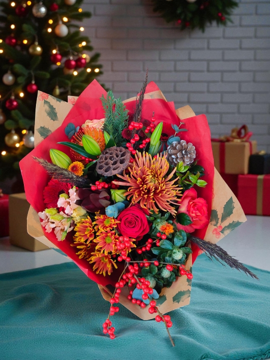 Festive Flame Hand Tie