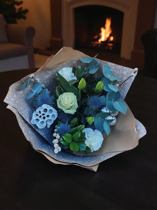 Frosted Snowflake Hand tied