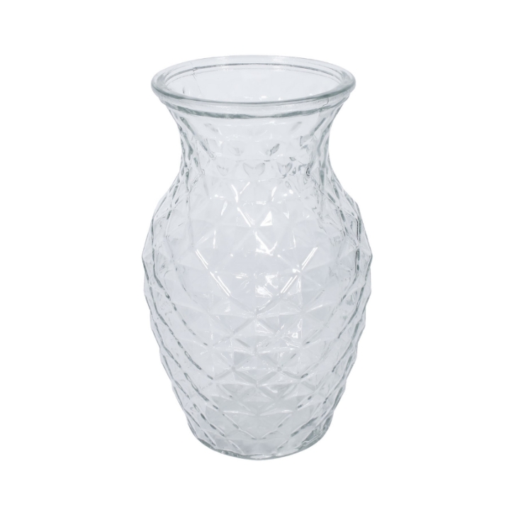 Glass sweetheart textured vase