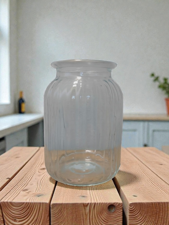 Glass Vase Ribbed