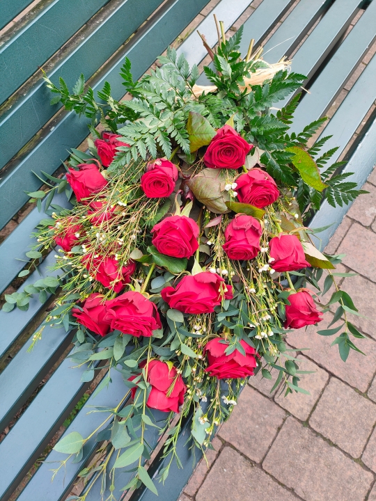 Graceful Goodbye    18 Rose Funeral Sheaf