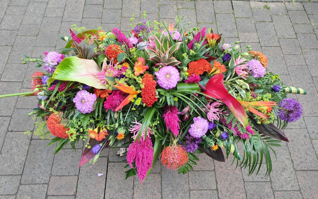 Island Tribute   Tropical Casket Spray