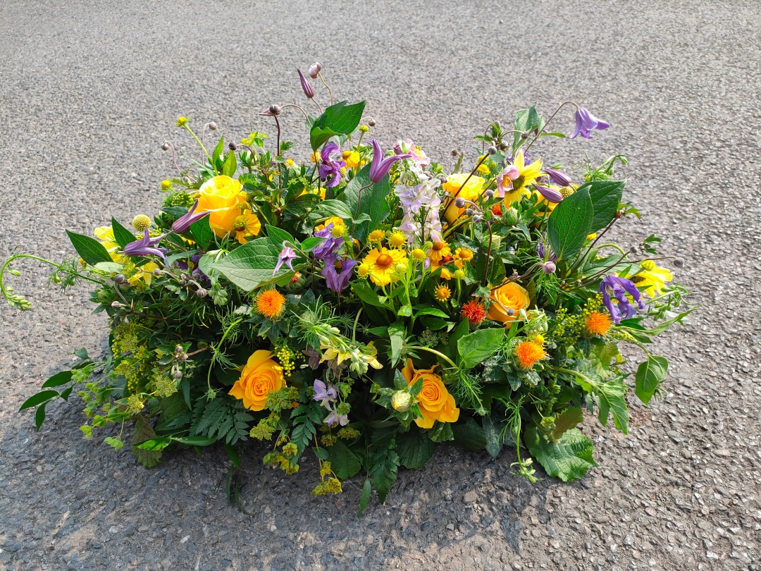 Linear Meadow Casket Spray