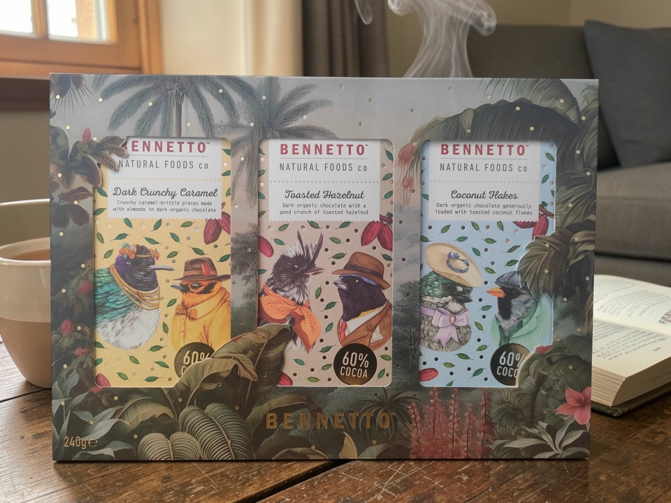 Organic & Vegan Choc Gift Set   Caramel, Hazelnut and Coconut