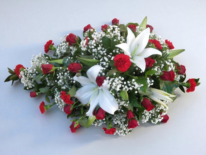 Scarlet Serenity Funeral Spray