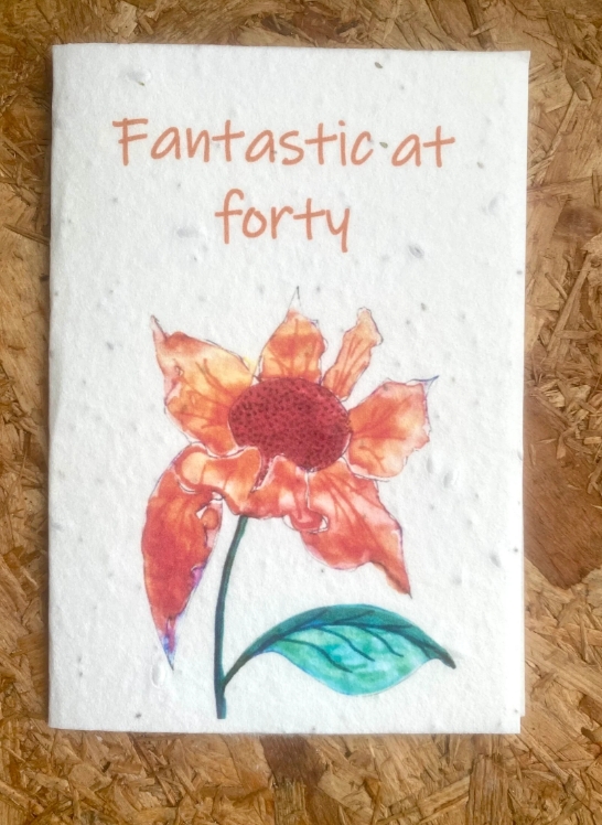 Seeded greetings card Birthday   Fantastic at Forty