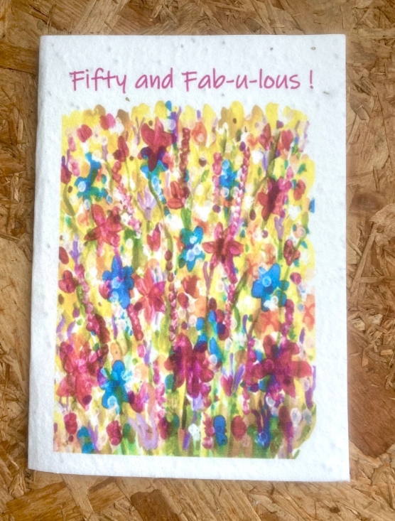 Seeded greetings card Birthday   Fifty and Fabulous