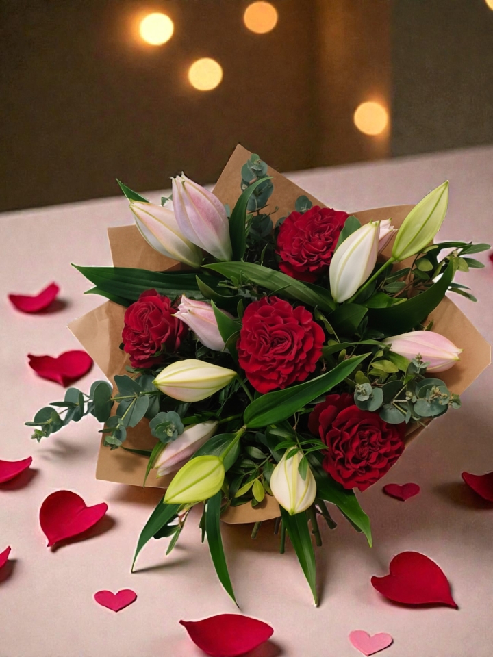 Valentine’s Blush Hand Tied Bouquet