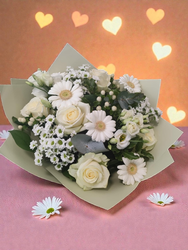 Valentine’s White Rose Elegance – White Flower Selection