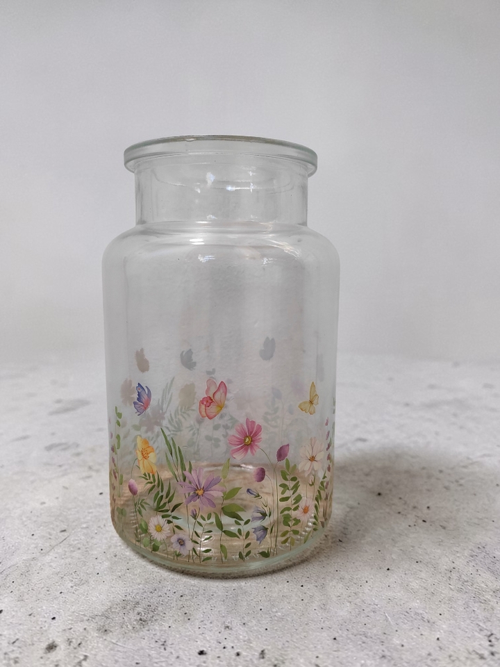 Wild Flowers Glass Jar