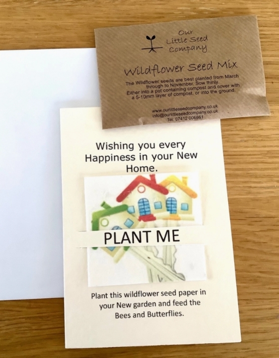 Seeded greetings card New Home Key