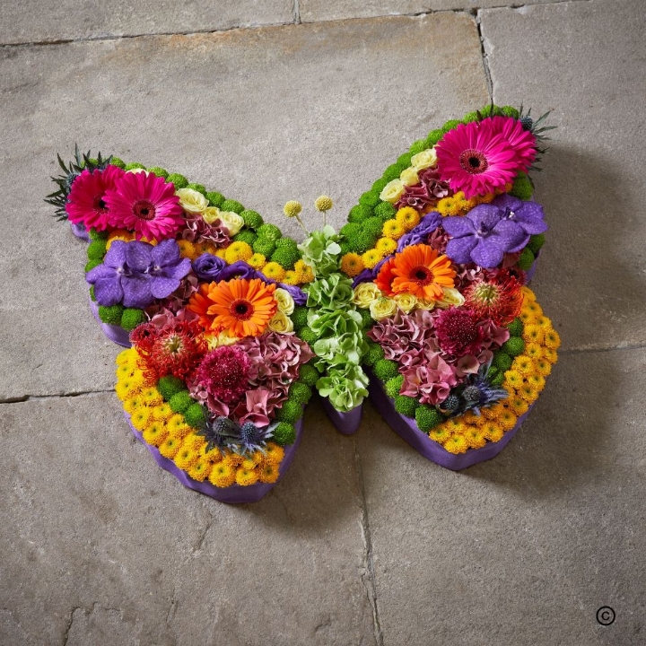 Butterfly funeral arrangement