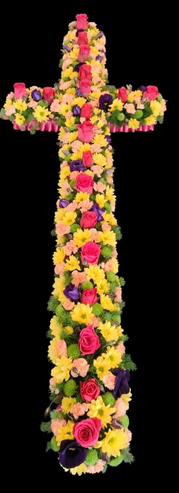Colourful funeral cross