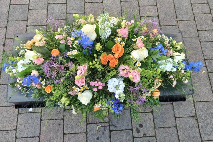 Summer meadow casket spray