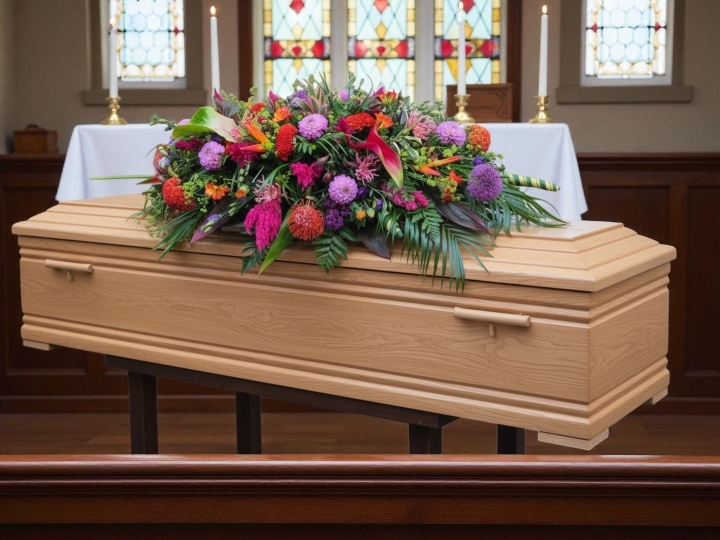 Island Tribute   Tropical Casket Spray