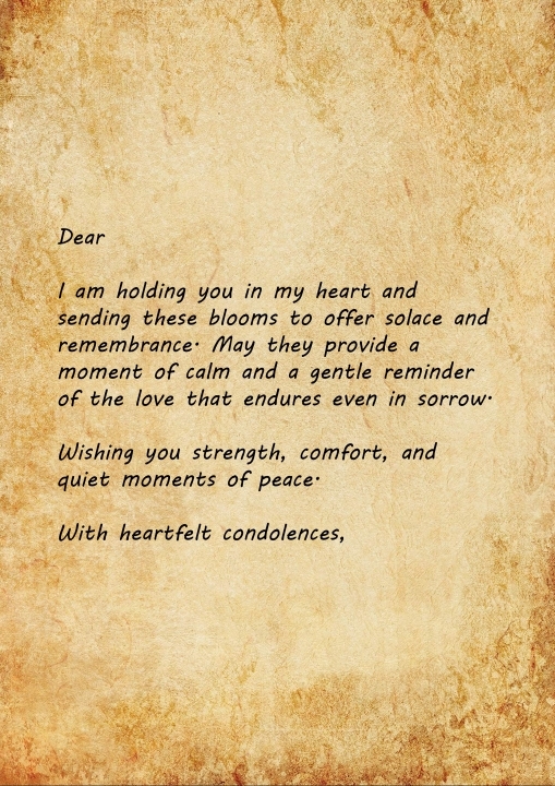 Peaceful Reflections   Sympathy Flower Letter