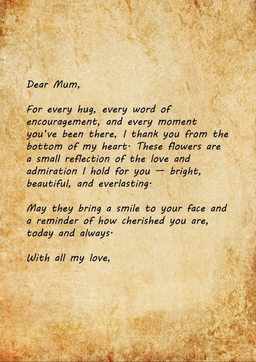 Endless Gratitude   Mother's Day Flower Letter