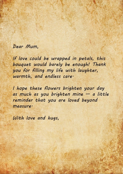 Sunshine Heart   Mother's Day Flower Letter