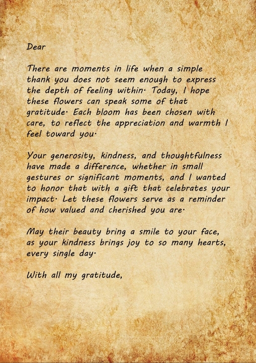Ever Grateful   Thank You Flower Letter