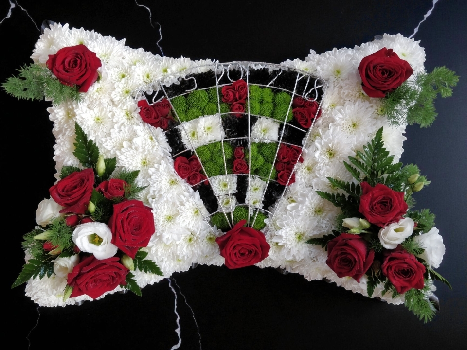 Dartboard funeral tribute