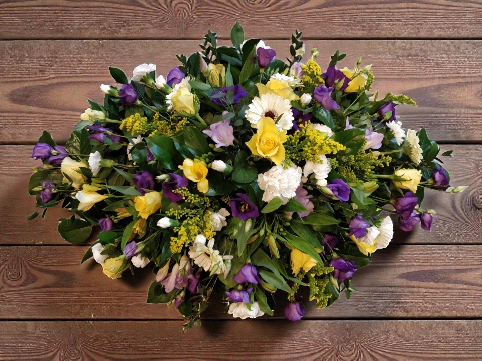 Golden Horizon Casket Spray