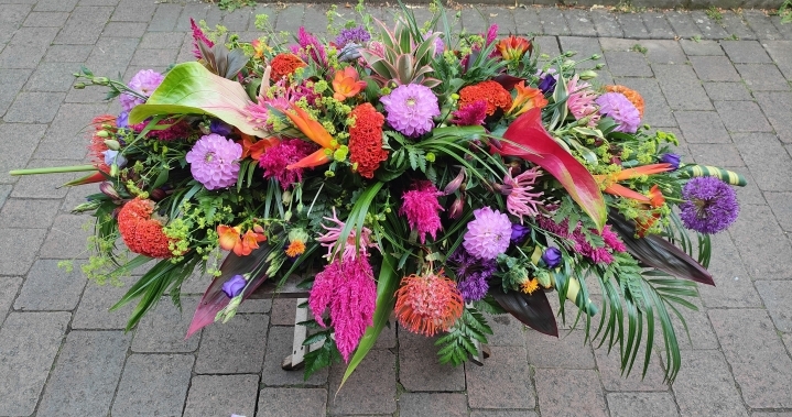 Island Tribute   Tropical Casket Spray