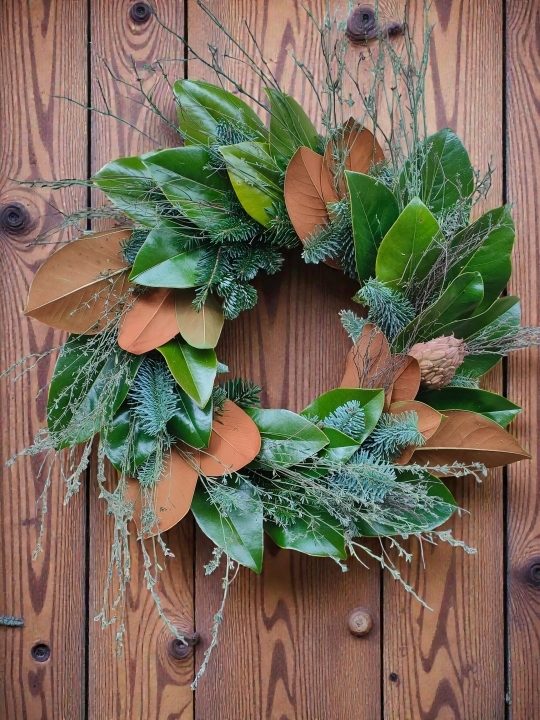 Magnolia & Pine Door Wreath