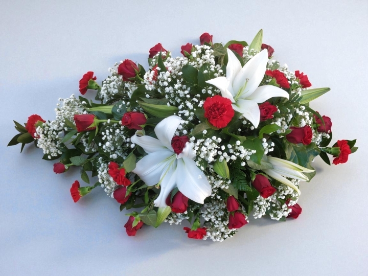 Scarlet Serenity Funeral Spray